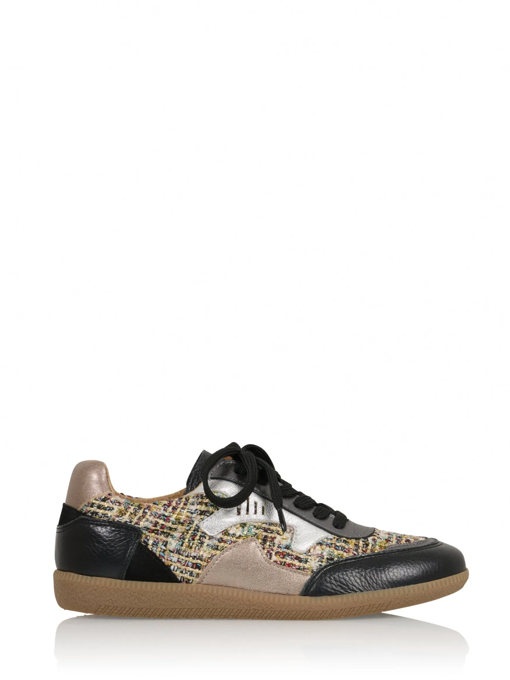 DWRS label ISELLE tweed - Sneakers | Silver / Black>DAMES Sneakers