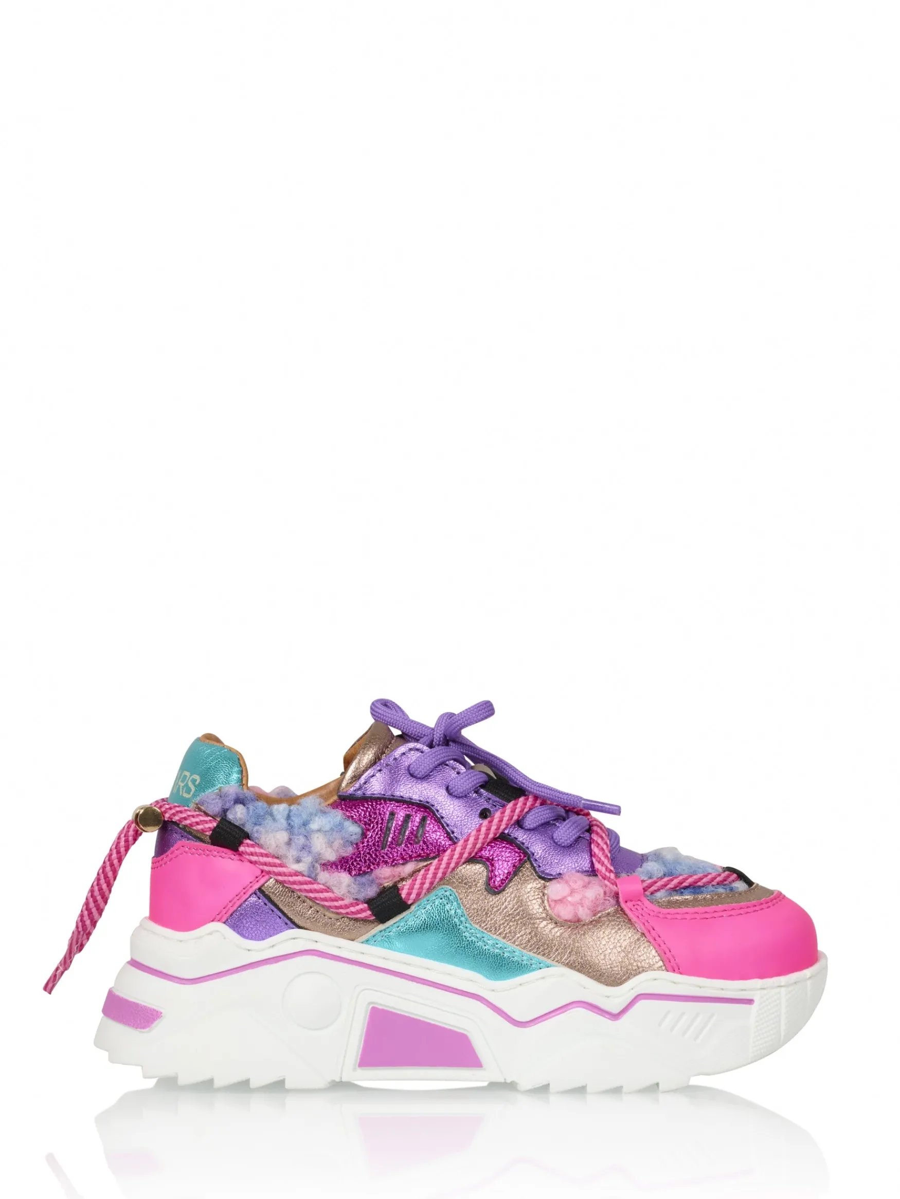 DWRS label JUPITER kids teddy - Sneakers | Neon Pink / Purple>Kinderen Kinderen
