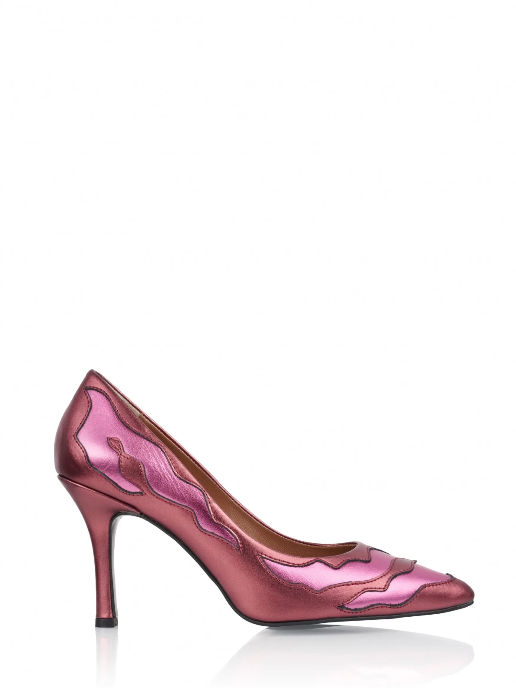 DWRS label MYKONOS metallic flames - Pumps | Pink / Oxblood>DAMES Hakken