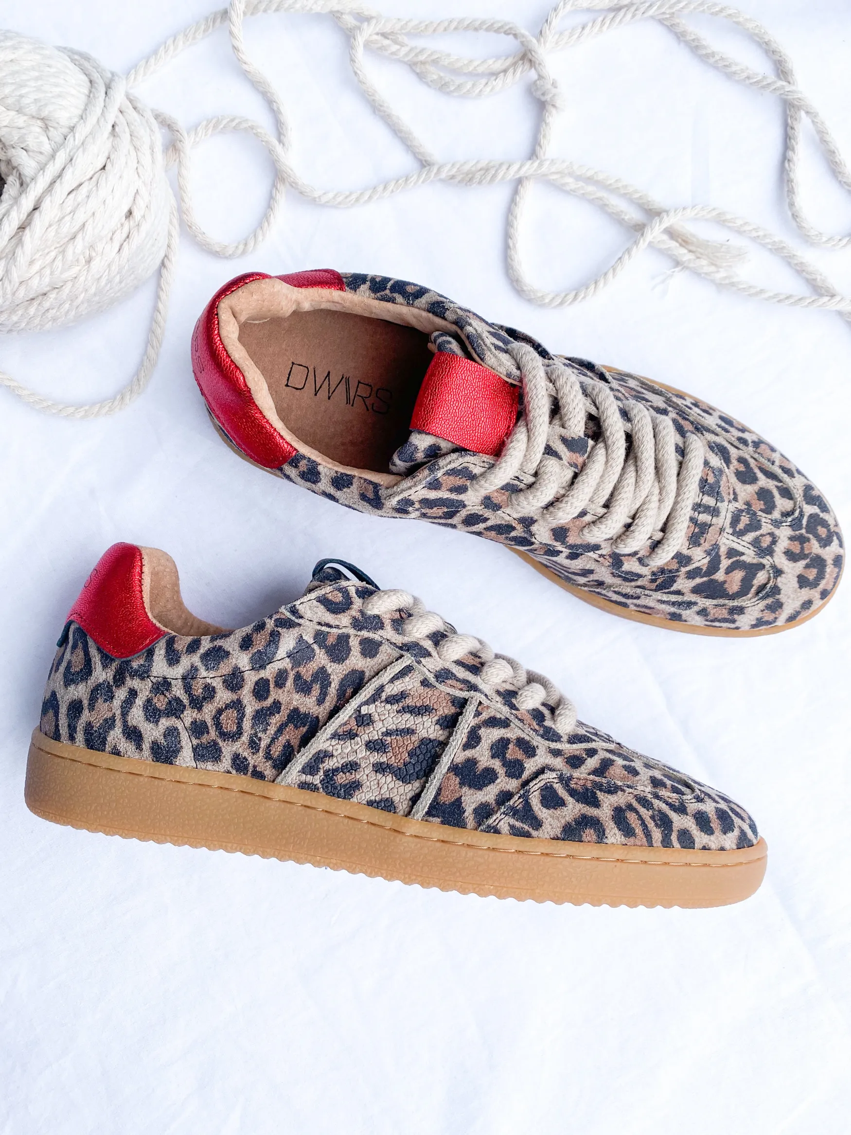 DWRS label POONA leopard - Sneakers | Beige / Red>DAMES Sneakers