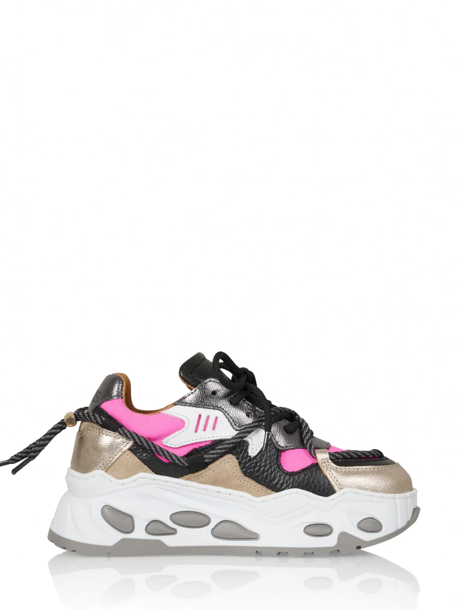 DWRS label SATURNUS KIDS metallic - Sneakers | Neon Pink / Black>Kinderen Kinderen
