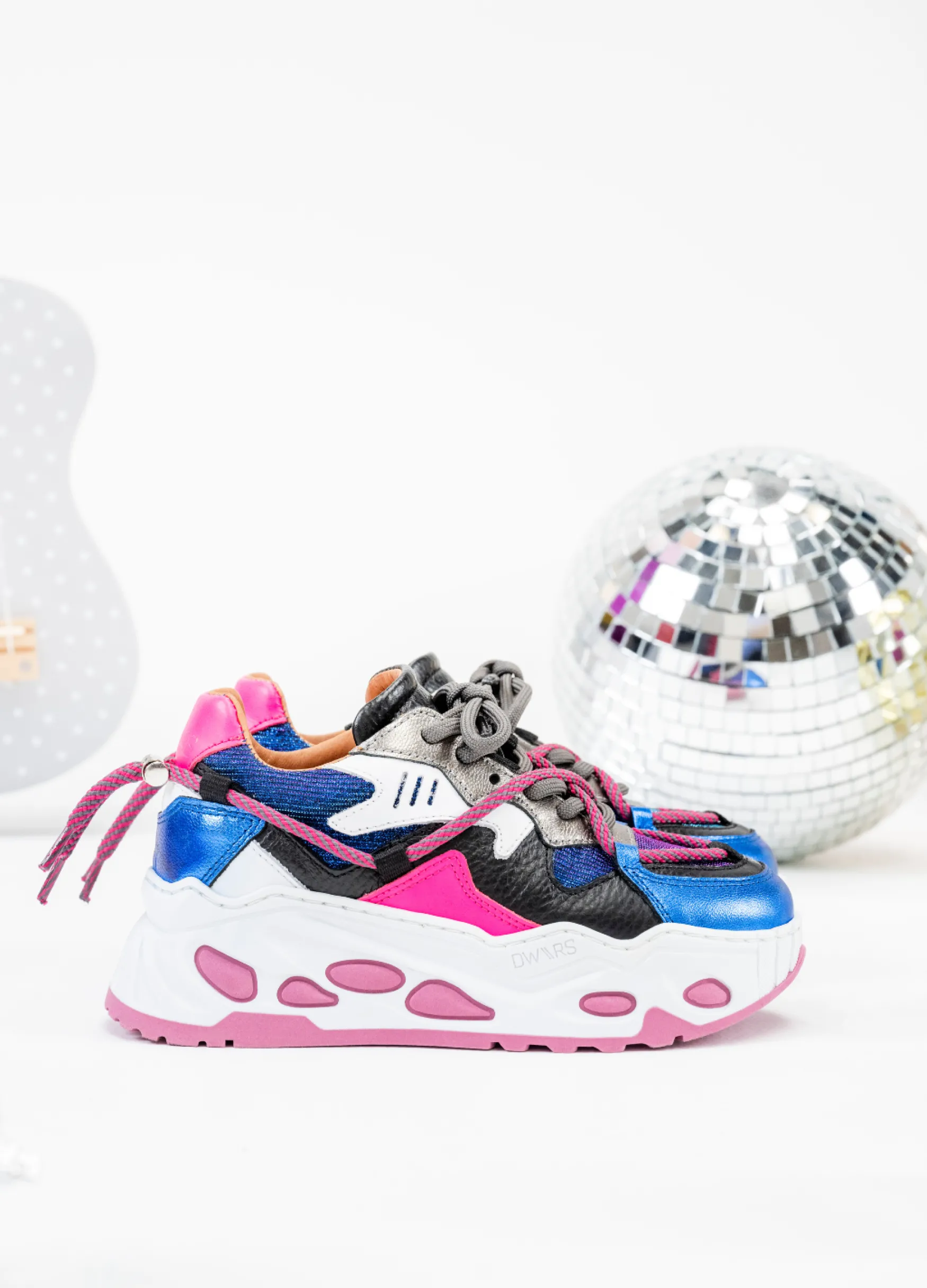 DWRS label SATURNUS KIDS sparkling - Sneakers | Kobalt / Neon Pink>Kinderen Kinderen
