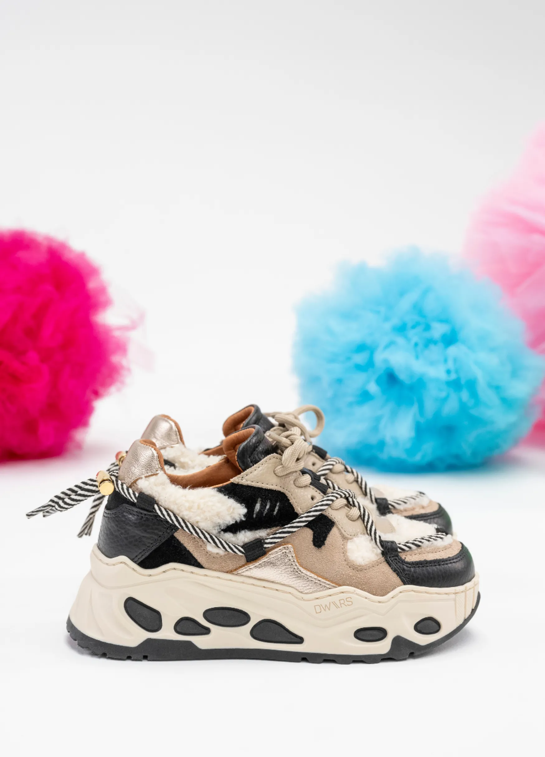 DWRS label SATURNUS KIDS teddy - Sneakers | Black / Off white>Kinderen Kinderen