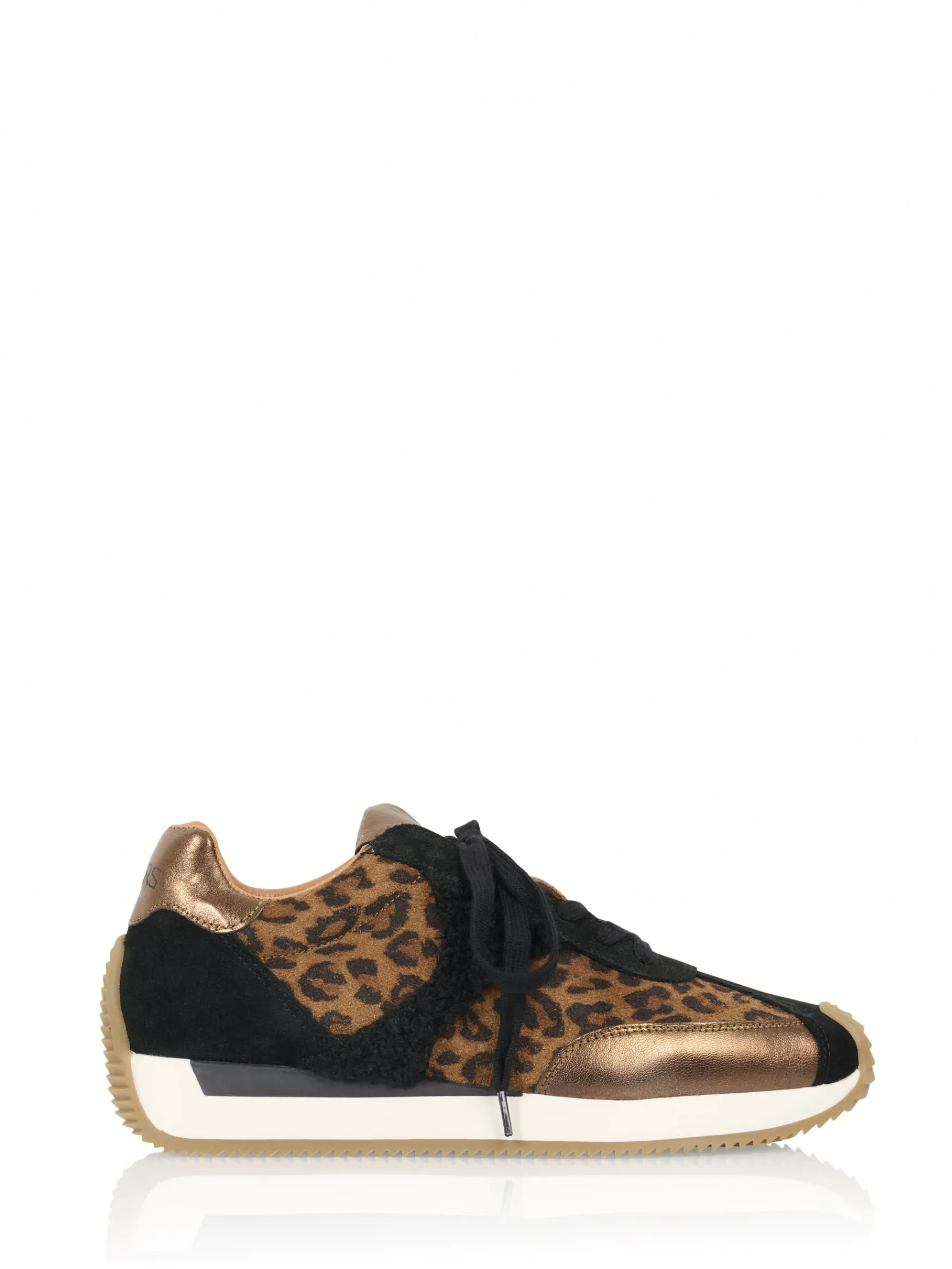 DWRS label SCOBEY leopard - Sneakers | Black / Cognac>DAMES Sneakers