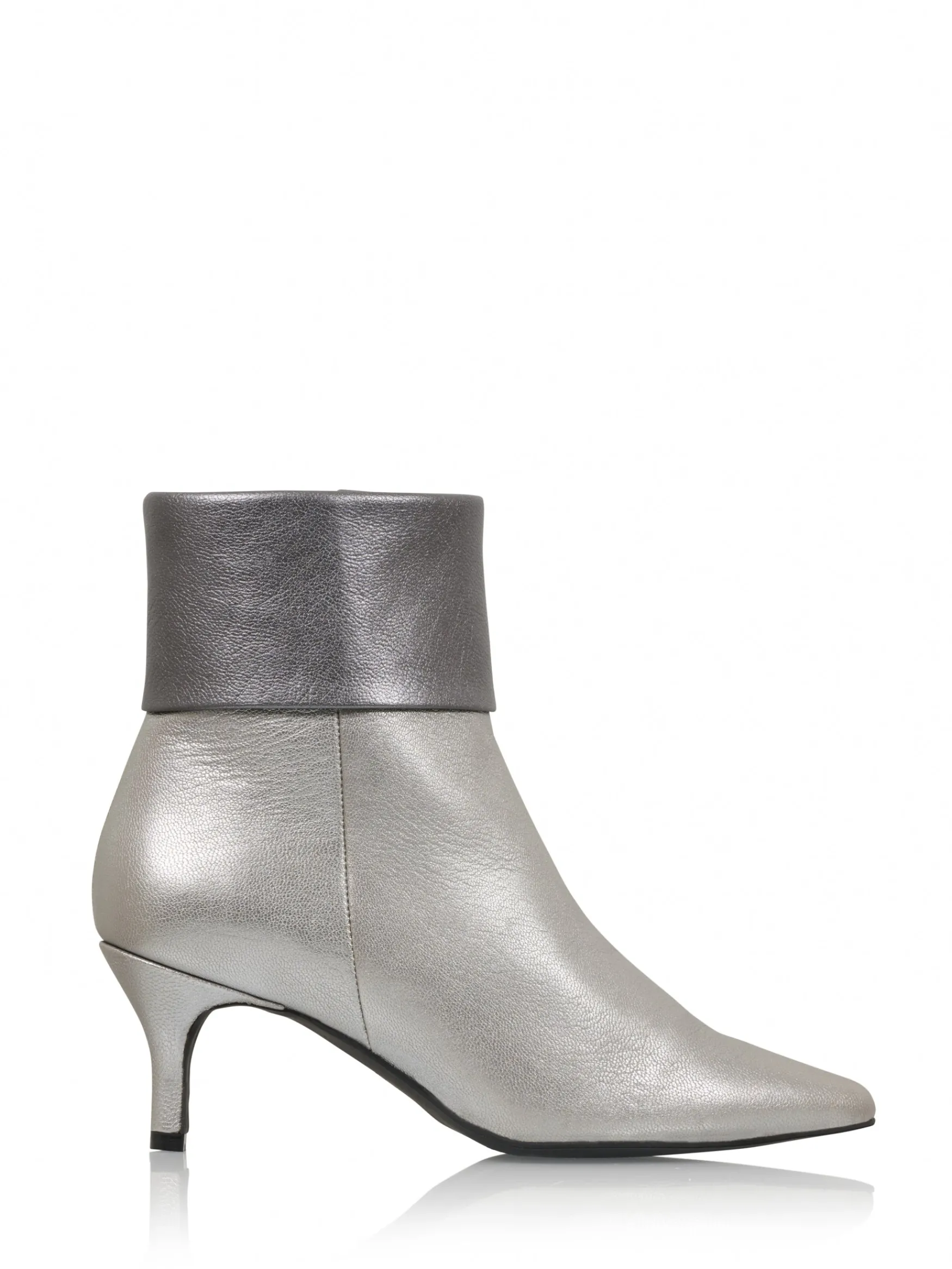 DWRS label TREVI metallic - Hakken | Steel / Anthracite>DAMES Enkellaarsjes | Hakken